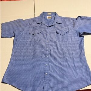 Ely Cattleman Light Blue Plaid Short Sleeve Shirt